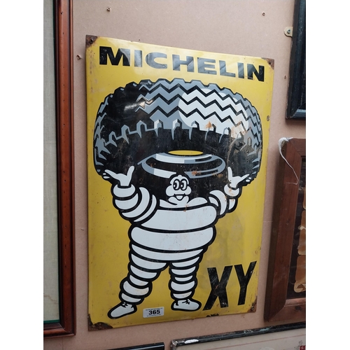 365 - Michelin Man Tyres enamel advertising sign. {60 cm H x 40 cm W}.