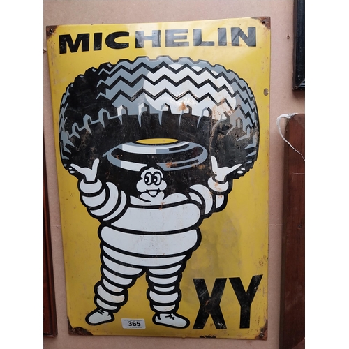 365 - Michelin Man Tyres enamel advertising sign. {60 cm H x 40 cm W}.