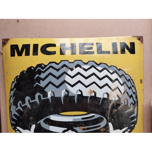 365 - Michelin Man Tyres enamel advertising sign. {60 cm H x 40 cm W}.