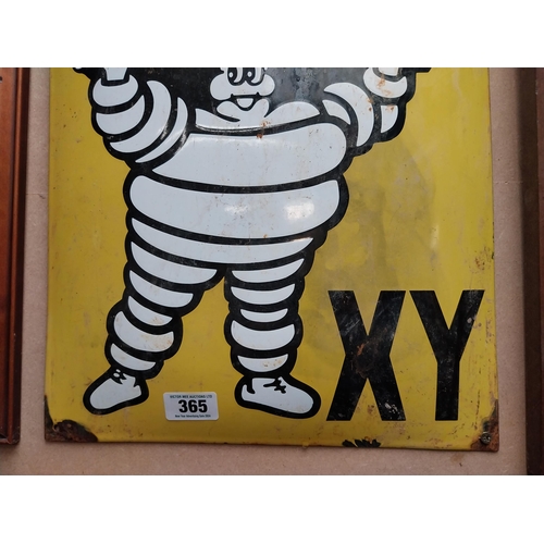 365 - Michelin Man Tyres enamel advertising sign. {60 cm H x 40 cm W}.