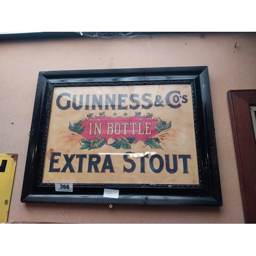 366 - Guinness Extra Stout in Bottle framed advertising print. {37 cm H x 50 cm W}.