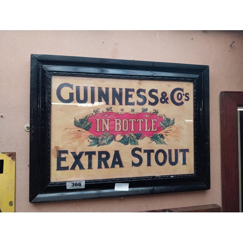 366 - Guinness Extra Stout in Bottle framed advertising print. {37 cm H x 50 cm W}.