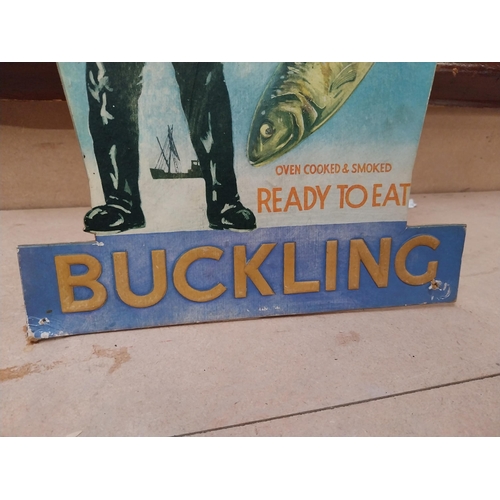 374 - Buckling Treasure of the Sea cardboard advertising showcard. {41 cm H x 26 cm W}.