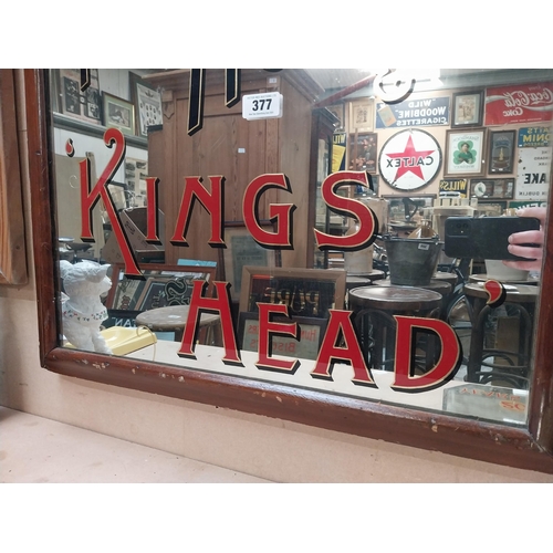 377 - Bells'  Kings Head Three Nuns' framed advertising mirror. {96 cm H x 72 cm W}.