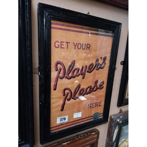 379 - Get Your Player's Please framed advertising print. {47 cm H x 33 cm W}.