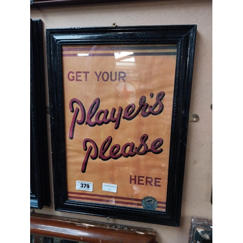 379 - Get Your Player's Please framed advertising print. {47 cm H x 33 cm W}.