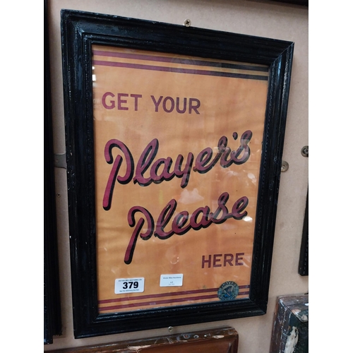 379 - Get Your Player's Please framed advertising print. {47 cm H x 33 cm W}.