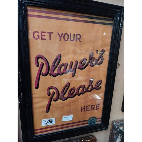 379 - Get Your Player's Please framed advertising print. {47 cm H x 33 cm W}.