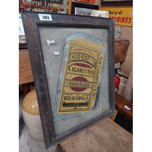 382 - Gold Flake Cigarettes framed advertising mirror. {58 cm H x 47 cm W}.