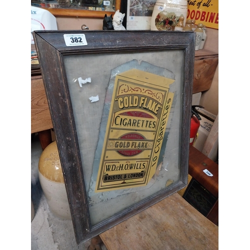 382 - Gold Flake Cigarettes framed advertising mirror. {58 cm H x 47 cm W}.