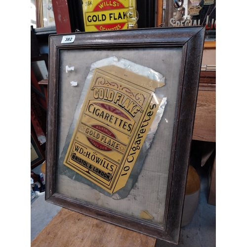 382 - Gold Flake Cigarettes framed advertising mirror. {58 cm H x 47 cm W}.