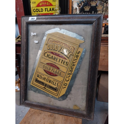 382 - Gold Flake Cigarettes framed advertising mirror. {58 cm H x 47 cm W}.