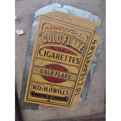 382 - Gold Flake Cigarettes framed advertising mirror. {58 cm H x 47 cm W}.