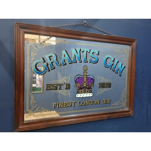 397A - Grants gin framed advertising mirror {H 66cm x W 97cm }.