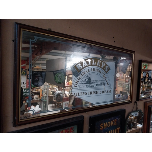 398 - 1970's Baileys Original Irish Cream framed advertising mirror. {40 cm H x 83 cm W}.