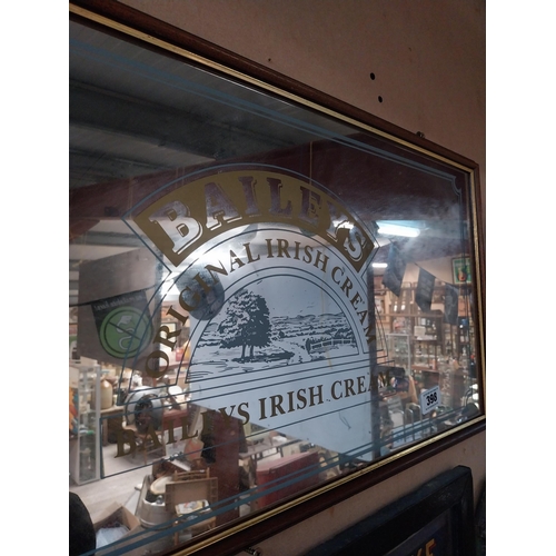 398 - 1970's Baileys Original Irish Cream framed advertising mirror. {40 cm H x 83 cm W}.