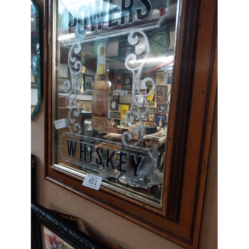 401 - Framed Powers Whiskey advertising mirror. {57 cm H x 42 cm W}.