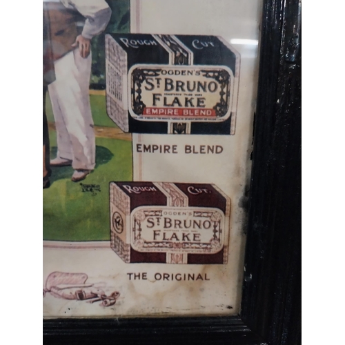 402 - Ogden's St Bruno A Perfect Combination Bowls and Bruno framed advertising print. {37 cm H x 48 cm W}