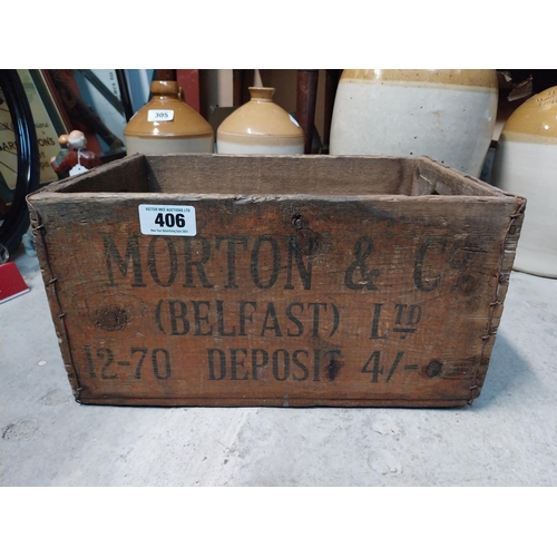 406 - Morton and Co Belfast  {23 cm H x 42 cm W x 28 cm D} and Rifle Horesnails {12 cm H x 33 cm W x 19 cm... 