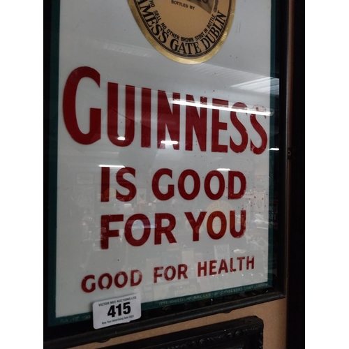 415 - Rare reverse painted glass Guinness Is Good For You - Good for Health advertising sign mounted in me... 