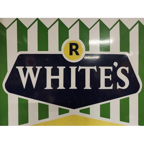 417 - White's Soft Drinks enamel advertising sign. {63 cm H x 53 cm W}.