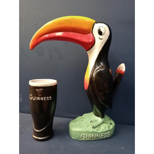 417A - Guinness Toucan and pint advertising figures {H 40cm x W 30cm x D 12cm }.