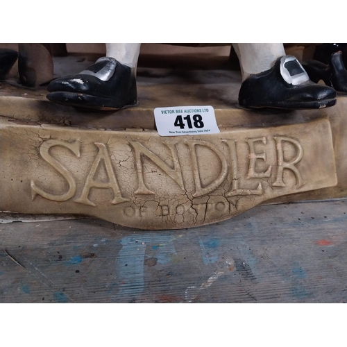 418 - Sandler of Boston Ruberoid Cobbler advertising figure. {46 cm H x 33 cm W x 20 cm D}