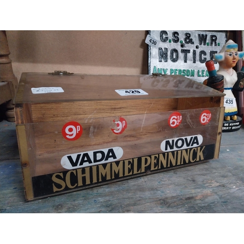 429 - Schimmelpennick Voda cigar dispenser{16 cm H x 23 cm W x 14 cm D}.