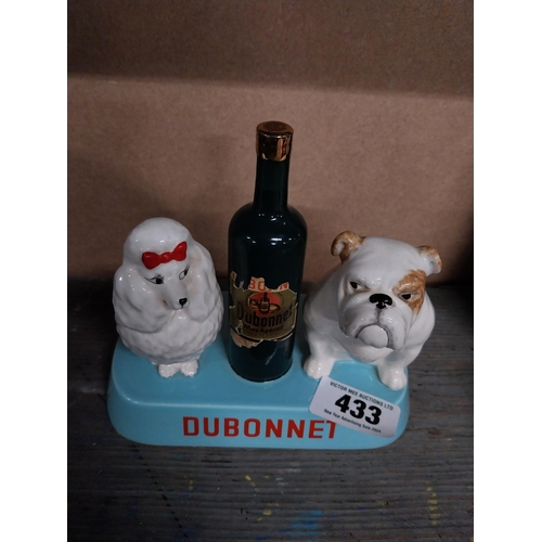 433 - Dubonnet ceramic advertising figure of Poodle and Bulldog by Beswick. {18 cm H x 19 cm W x 10 cm D}.