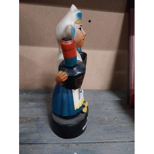 435 - De Kuyper Cherry Brandy Ruberoid advertising figure. {25 cm H x 13 cm W x 8 cm D}.