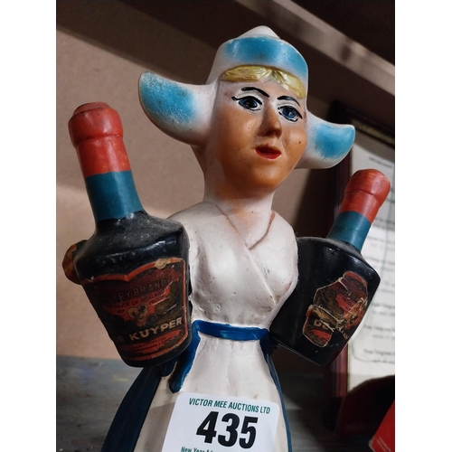 435 - De Kuyper Cherry Brandy Ruberoid advertising figure. {25 cm H x 13 cm W x 8 cm D}.