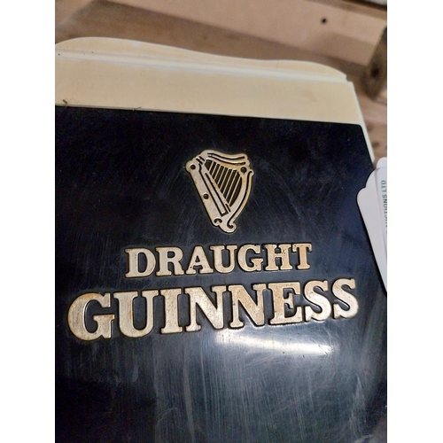 436 - Draught Guinness Perspex counter sign. {20 cm H x 23 cm W}.