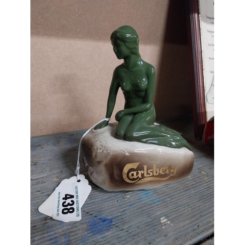 438 - Carlsberg Lager ceramic advertising figure. {17 cm H x 14 cm W x 8 cm D}.