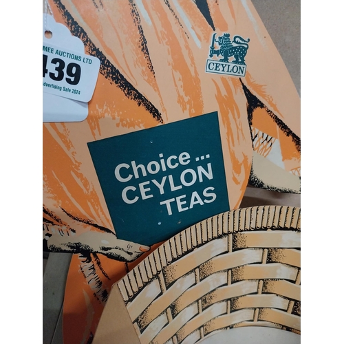 439 - Choice Ceylon Teas advertising showcard. {51 cm H x 30 cm W x 27 cm D}.