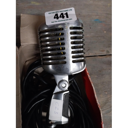 441 - 1960's Pro 22 Audio Technical microphone in original box. {9 cm H x 19 cm W x 6 cm D}.