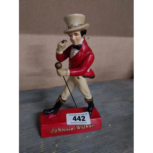 442 - Johnny Walker composition advertising figure. {20 cm H x 12 cm W x 7 cm D}.