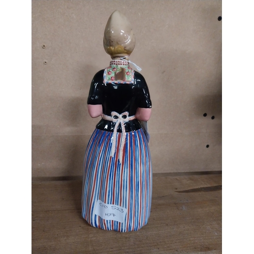 448 - Bols ceramic advertising figure in form of Bottle. {15 cm H x 10 cm W x 7 cm D}.