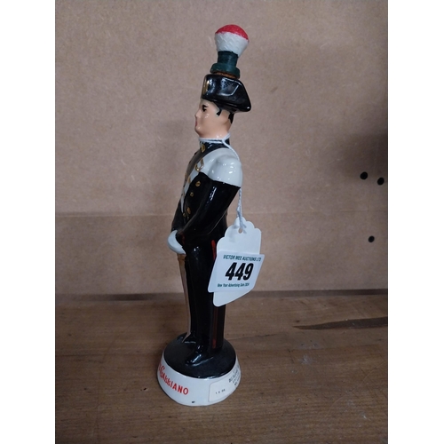 449 - Galliano Liqueur ceramic advertising figure. {22 cm H x 6 cm Dia.}.