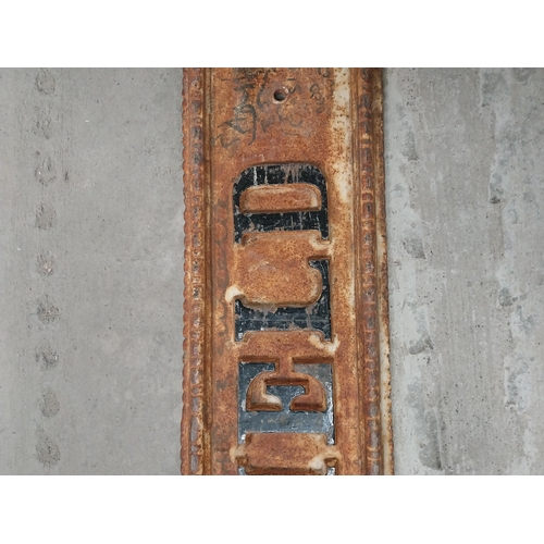 456 - 19th C. Hartfield Crescent cast iron street sign. {15 cm H x 190 cm W}.