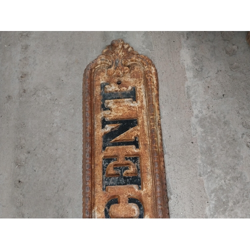 456 - 19th C. Hartfield Crescent cast iron street sign. {15 cm H x 190 cm W}.