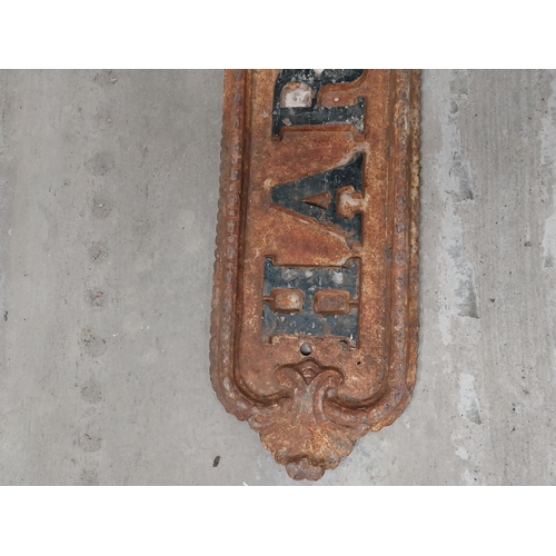 456 - 19th C. Hartfield Crescent cast iron street sign. {15 cm H x 190 cm W}.