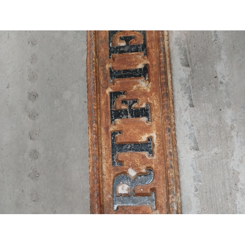 456 - 19th C. Hartfield Crescent cast iron street sign. {15 cm H x 190 cm W}.