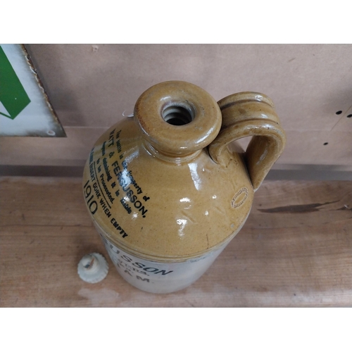 460 - Early 20th C. Watt and Ferguson Botanical Brewers Rotherham stoneware flagon with original stopper. ... 