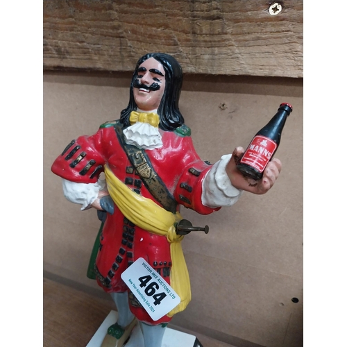 464 - Captain Morgan Rum Ruberoid advertising figure. {23 cm H x 18 cm W x 13 cm D}.