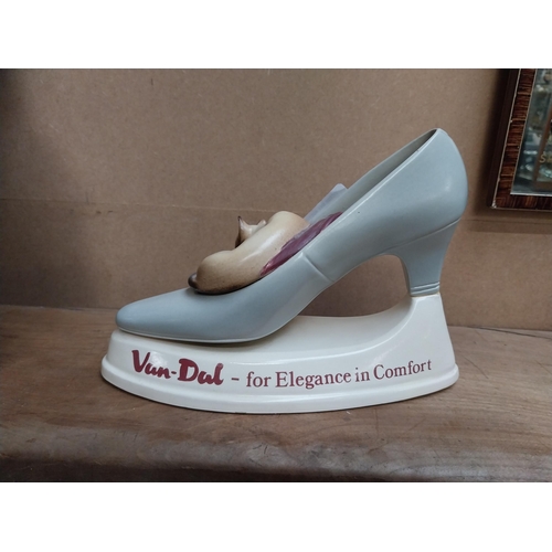 466 - Van Dal Shoe For Elegance and Comfort ceramic advertising model. {15 cm H x 13 cm W x 9 cm D}.