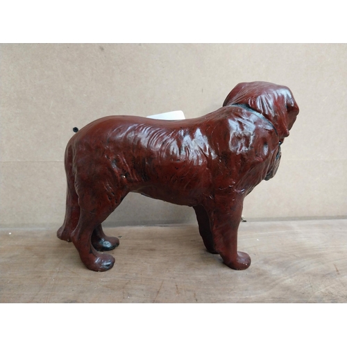 467 - Hennessey Cognac composition advertising Dog figure. {25 cm H x 20 cm W x 9 cm D}.