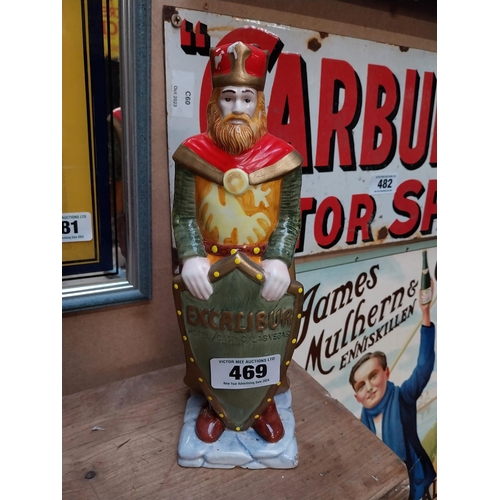 469 - Excalibur Hotel Casino Las Vegas ceramic advertising figure. {27 cm H x 9 cm Dia.}.