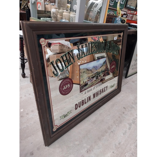 470 - John Jameson and Sons Whiskey Dublin framed advertising mirror. {83 cm H x 113 cm W}.