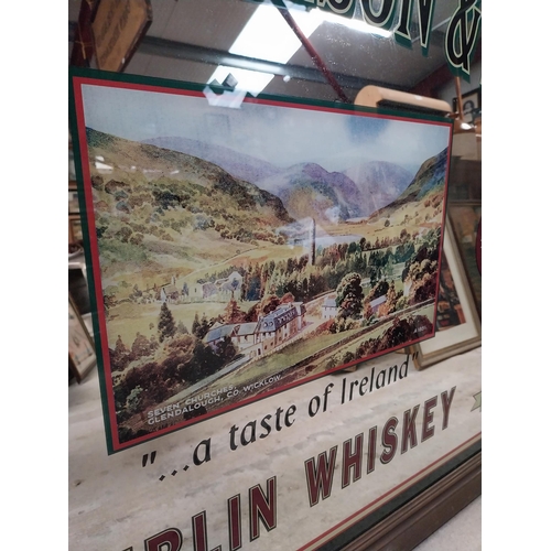 470 - John Jameson and Sons Whiskey Dublin framed advertising mirror. {83 cm H x 113 cm W}.