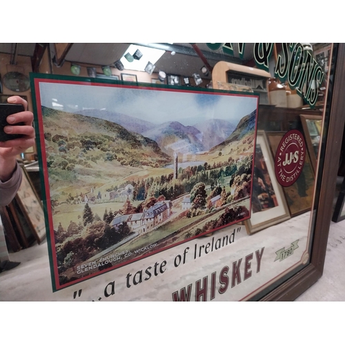 470 - John Jameson and Sons Whiskey Dublin framed advertising mirror. {83 cm H x 113 cm W}.